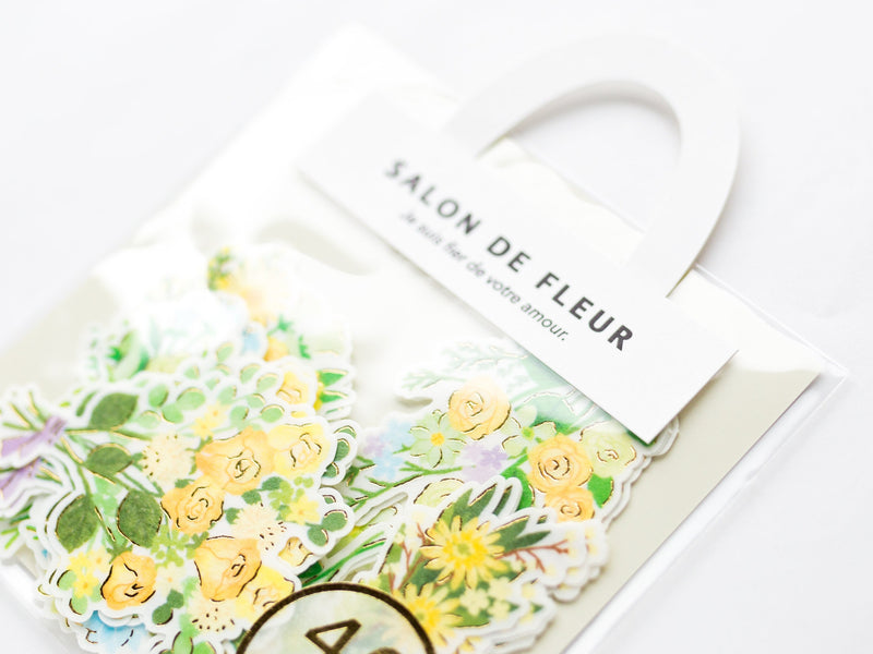 Flower die-cut stickers -SALON DE FLEUR "yellow"-