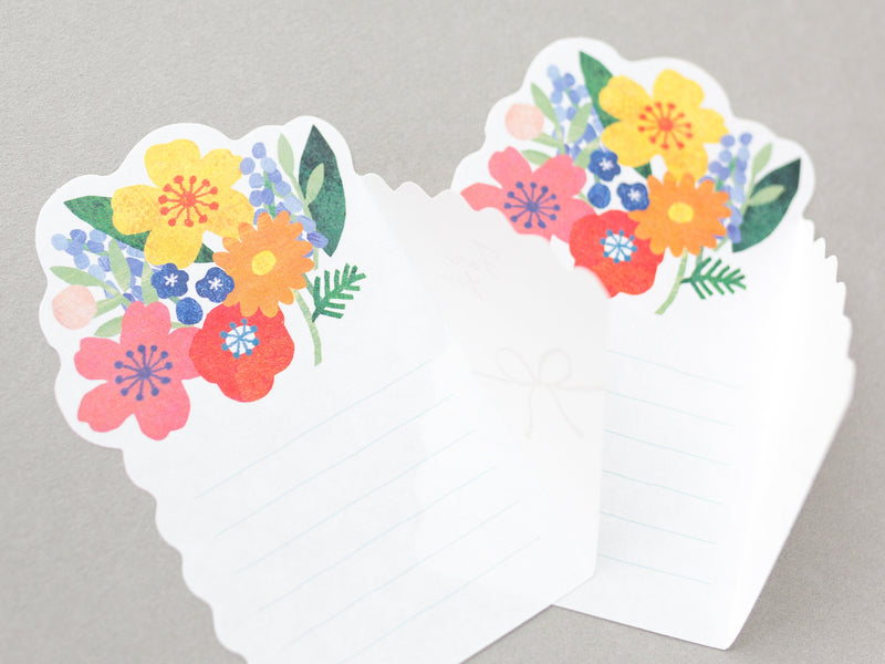 Washi flower notes  -flower bouquet "colorful"- ※only letter papers, no envelopes※