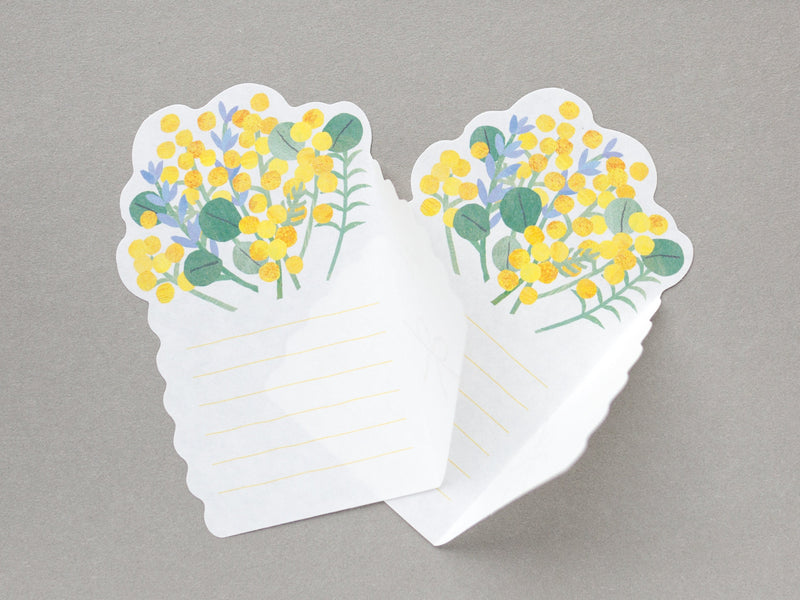 Washi flower notes  -flower bouquet "mimosa"- ※only letter papers, no envelopes※