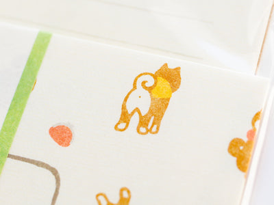 Stamp washi letter set -Traveling shiba dog-