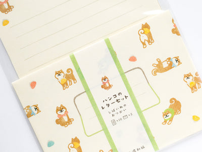 Stamp washi letter set -Traveling shiba dog-
