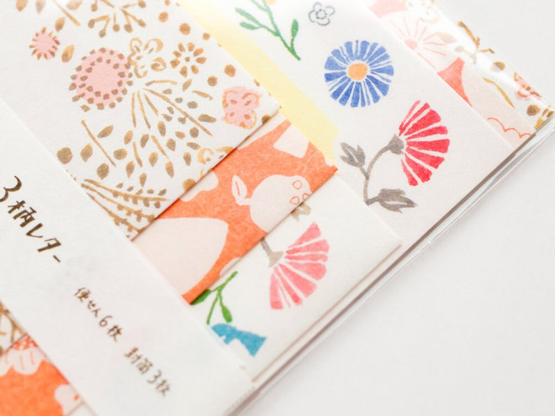 Washi letter set -birds in the flowers-
