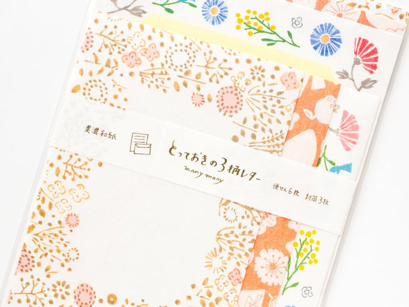Washi letter set -birds in the flowers-