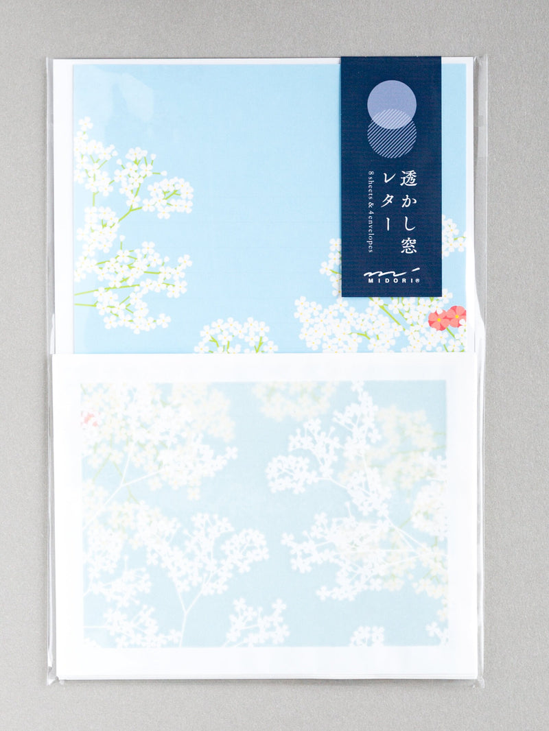 Translucent letter set -flowers under the clear sky-