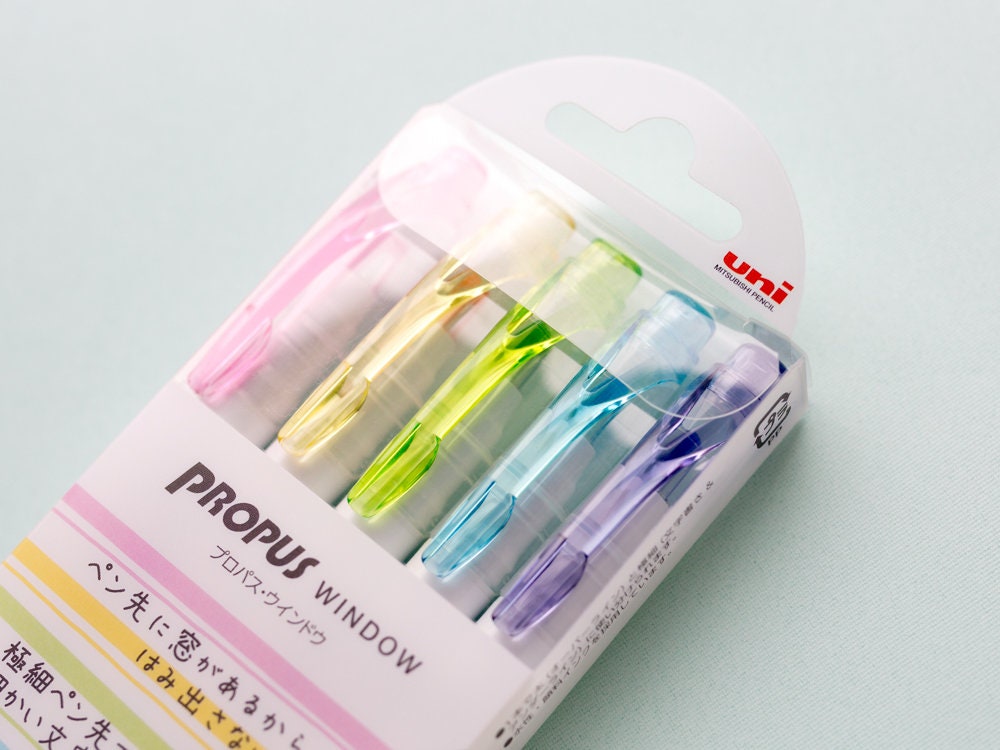 uni PROPUS Window pen set , Highlighter Pen, - Set of 5 Light colors ...