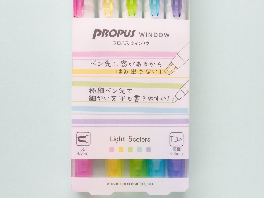 uni PROPUS Window pen set , Highlighter Pen, - Set of 5 Light colors ...