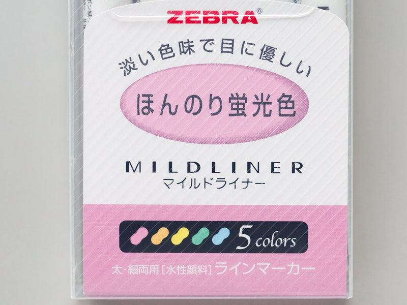 ZEBRA Mildliner Double-Sided Highlighter - Set of 5 mild Neon color-