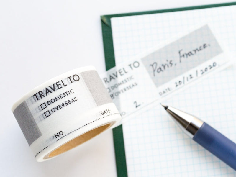 Writable-Perforated Washi Tape -TRAVEL TO-