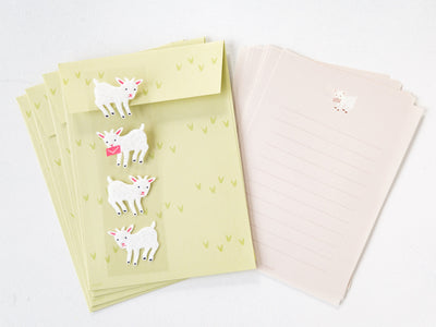Letter set with fluffy sticker -goat-