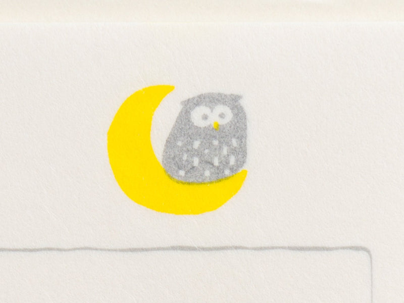 Washi mini letter set  -owl on the Crescent Moon -
