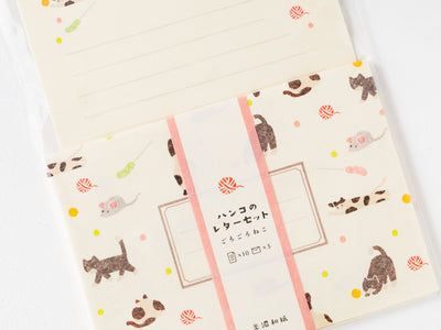 Stamp washi letter set -Playing cats-