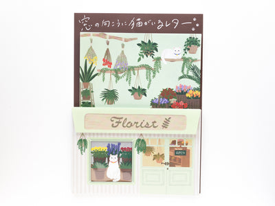 Letter Set -a cat by the window at "Flower shop"-