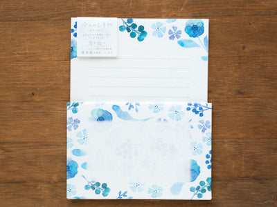 Washi letter set -blue flowers under moonlight-