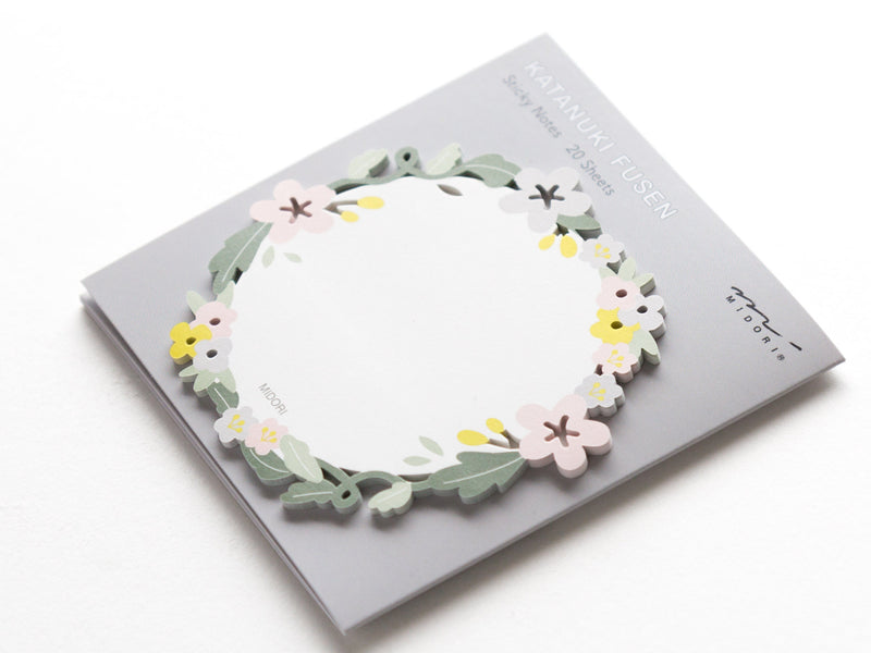 Die-cut Sticky Notes -Flower wreath-