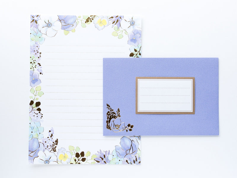 Letter Set -Polite letters "glittering violet flowers"-