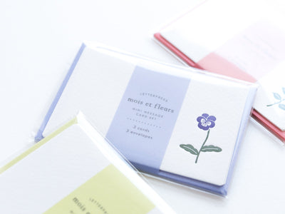 Letterpress name notes card set / mois et fleurs -viola- by EL COMMUN