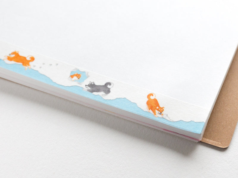Masking Tape -Shiba dog on white paper-