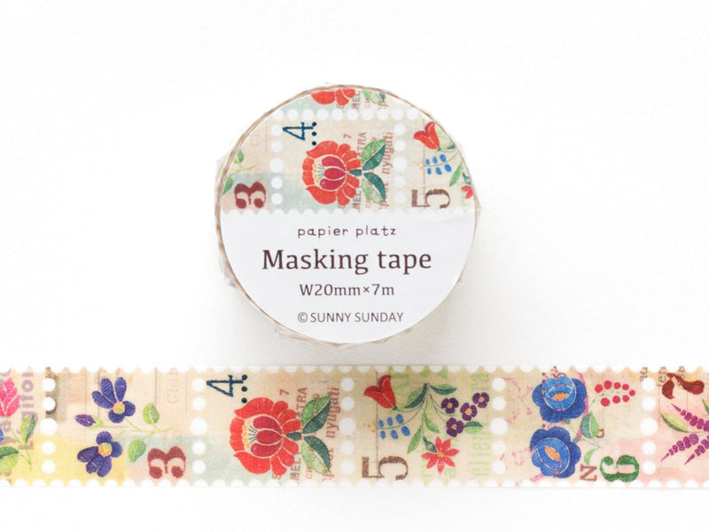 Masking Tape -Flower Postage stamp-