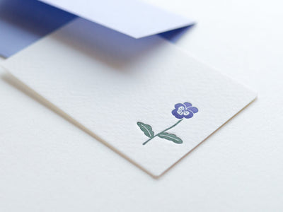 Letterpress name notes card set / mois et fleurs -viola- by EL COMMUN