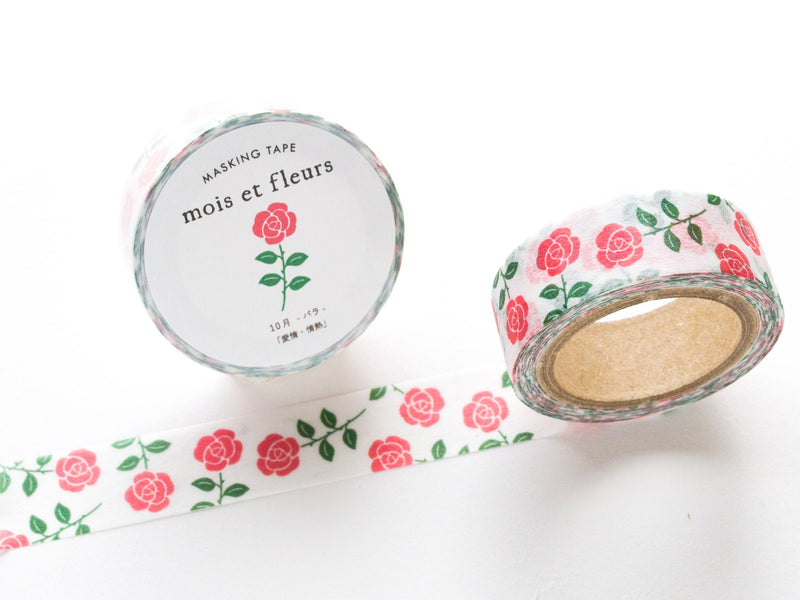 Masking Tape -mois et fleurs "rose"-