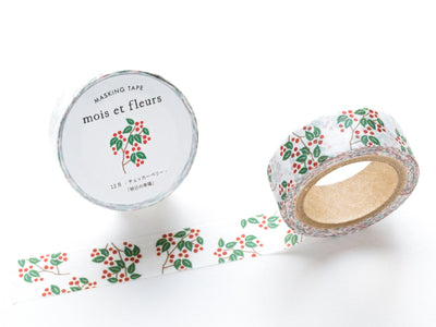 Masking Tape -mois et fleurs "checker berry"-
