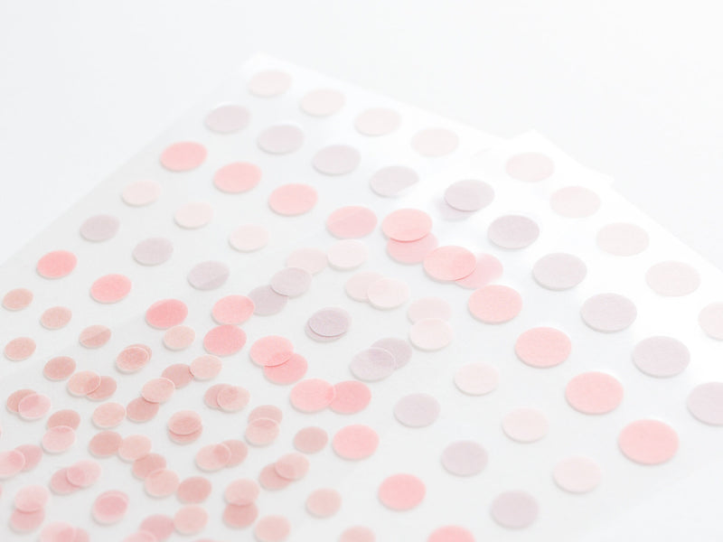 Circle dots Washi sticker 2 sheets  -coral-