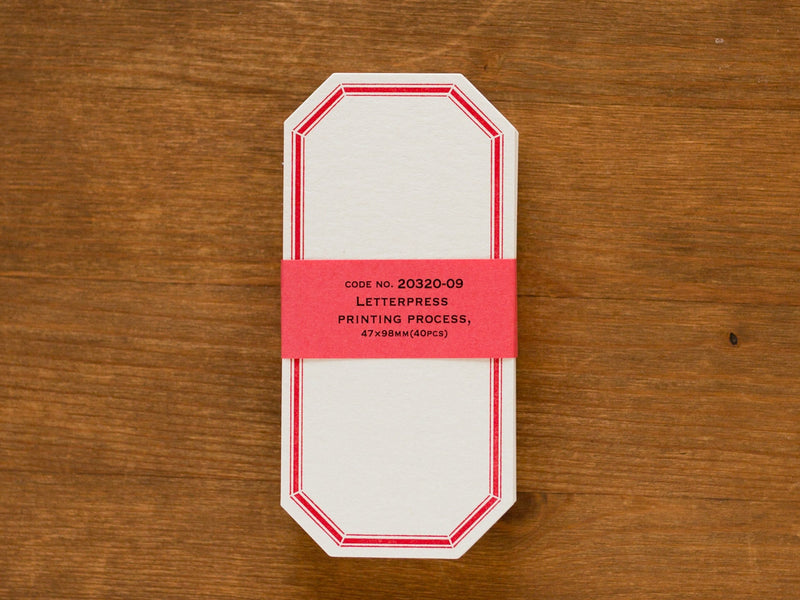 Classiky LetterPress octagon Label card 40pcs -red- / NO. 20320-09 /