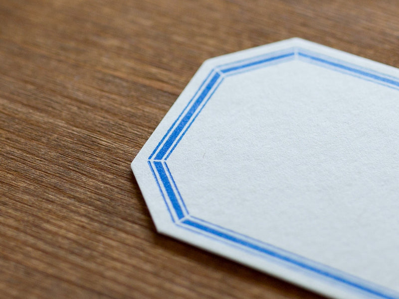 Classiky LetterPress octagon Label card 40pcs -sky blue- / NO. 20320-10 /