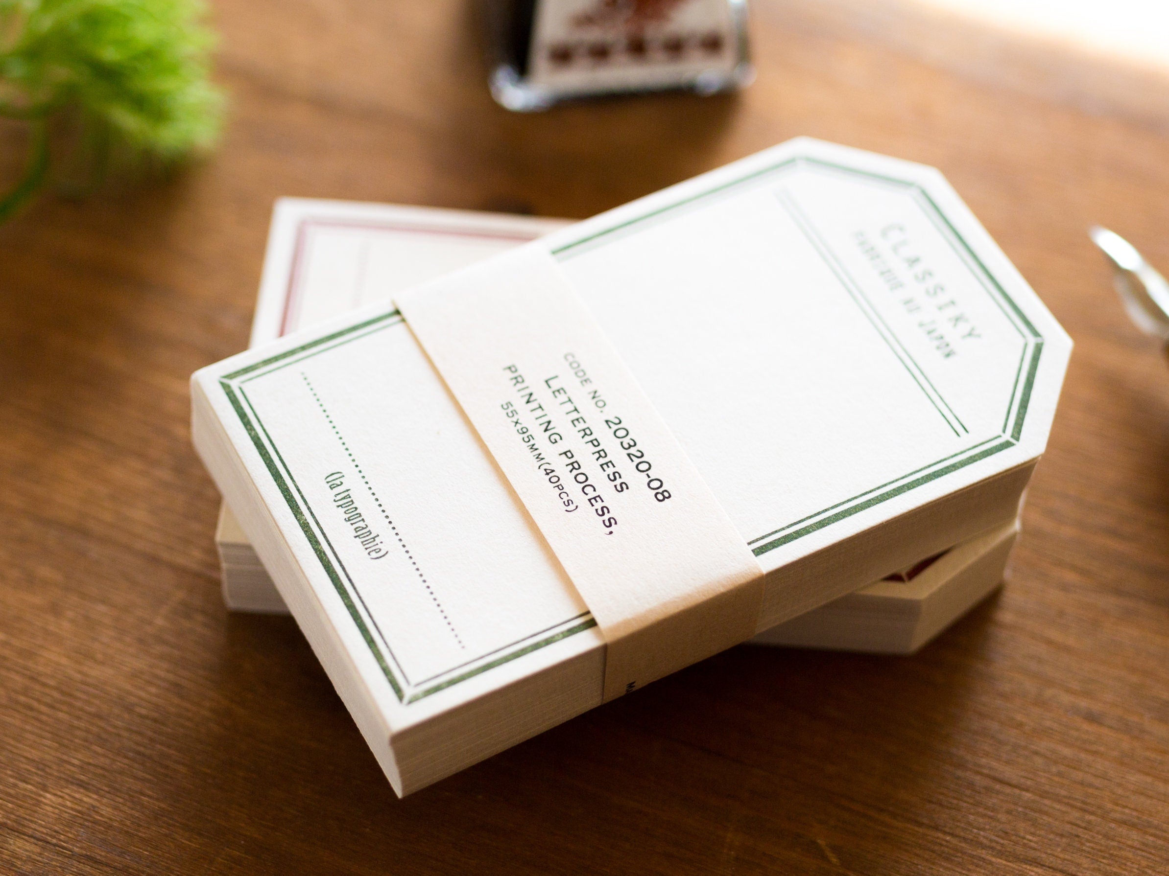 Classiky LetterPress octagon Label card 40pcs -green-/ NO. 20320-08 ...