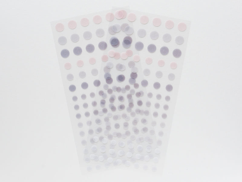 Circle dots Washi sticker 2 sheets  -pale gray-