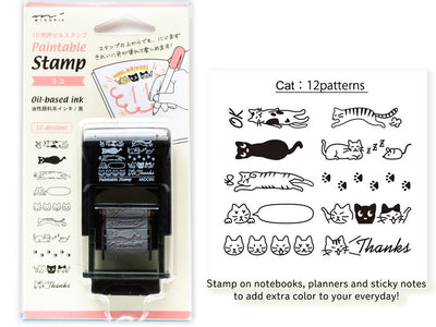 Paintable stamp 12 designs -cat-