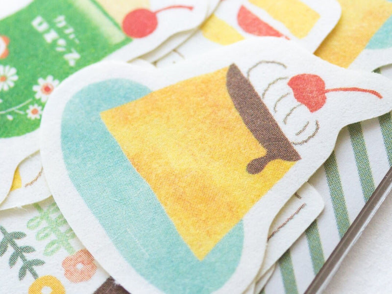 Washi flake stickers -watashi biyori "retro cafe"-