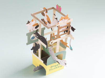 Birthday card -cat tower-