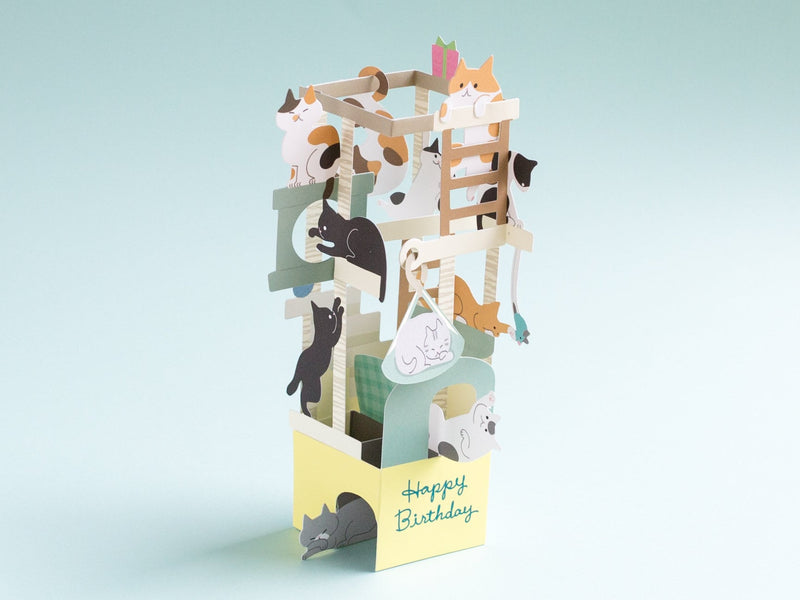 Birthday card -cat tower-