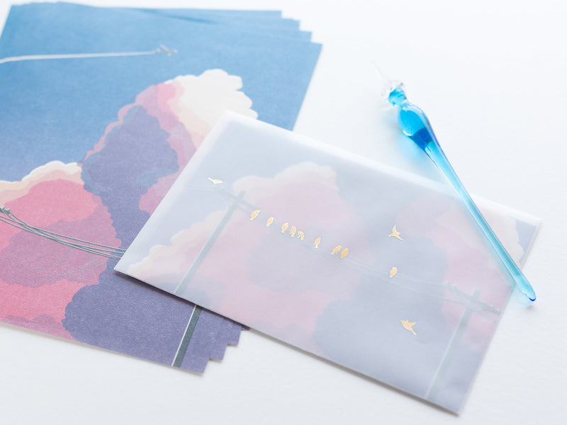 Translucent  Scenery Letter set -Sunset and Birds-