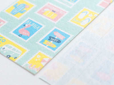 Japanese style washi letter set -summer stamps-