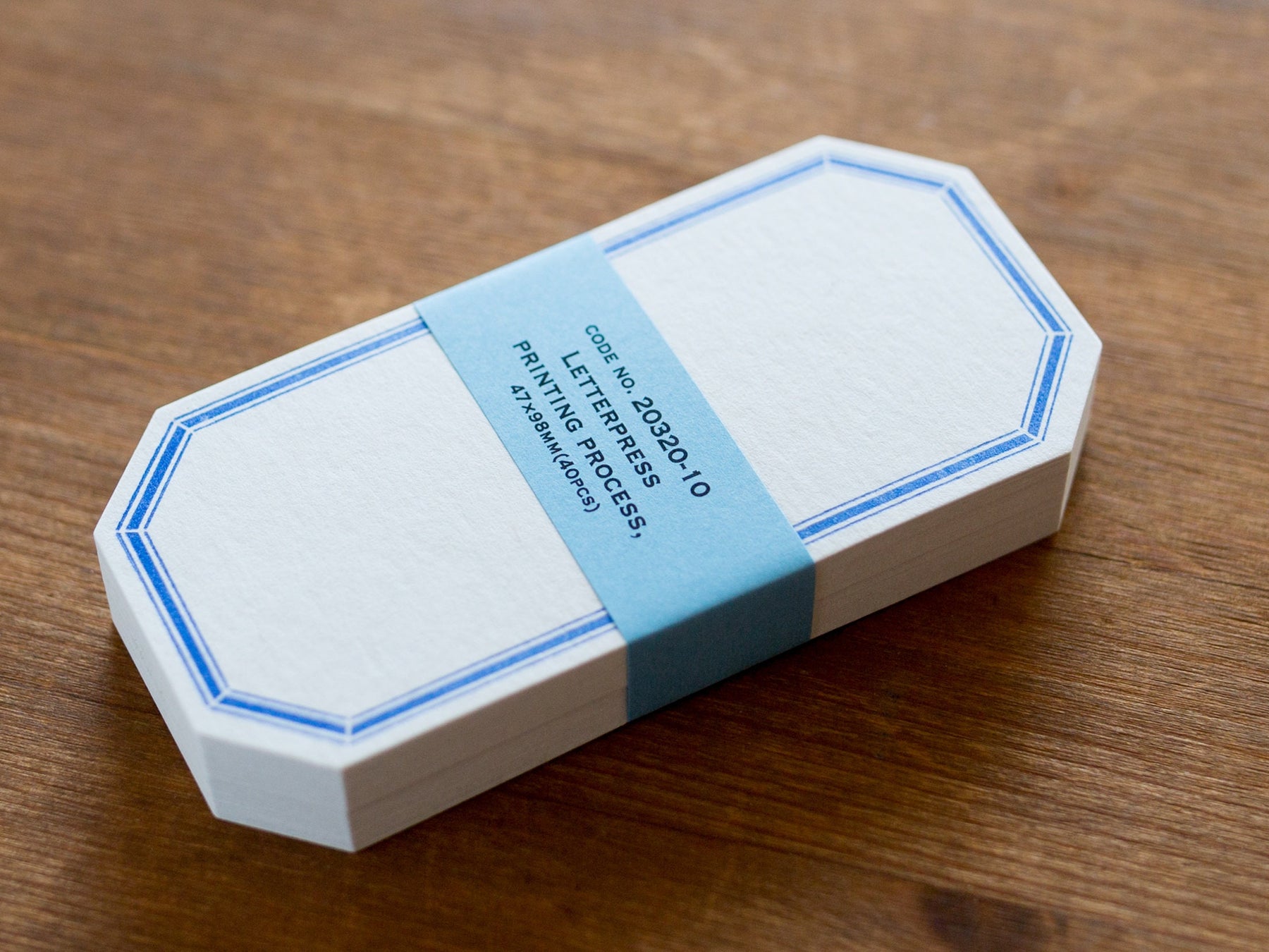 Classiky LetterPress octagon Label card 40pcs -sky blue- / NO. 20320-1 ...