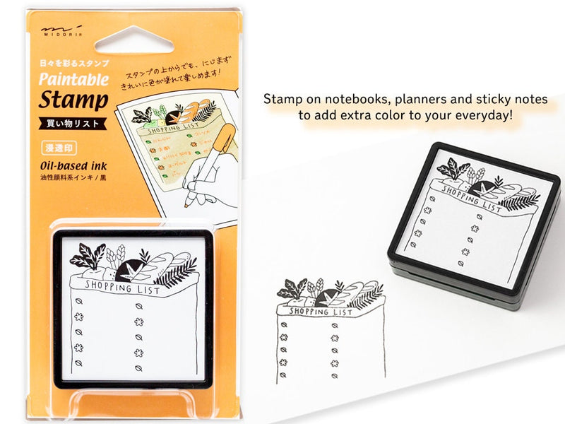 Paintable stamp -shopping list-