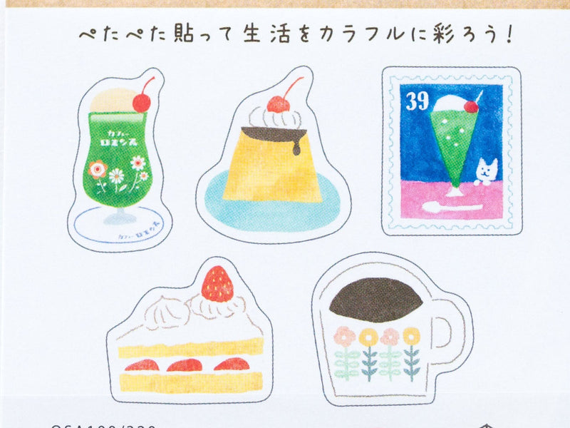 Washi flake stickers -watashi biyori "retro cafe"-