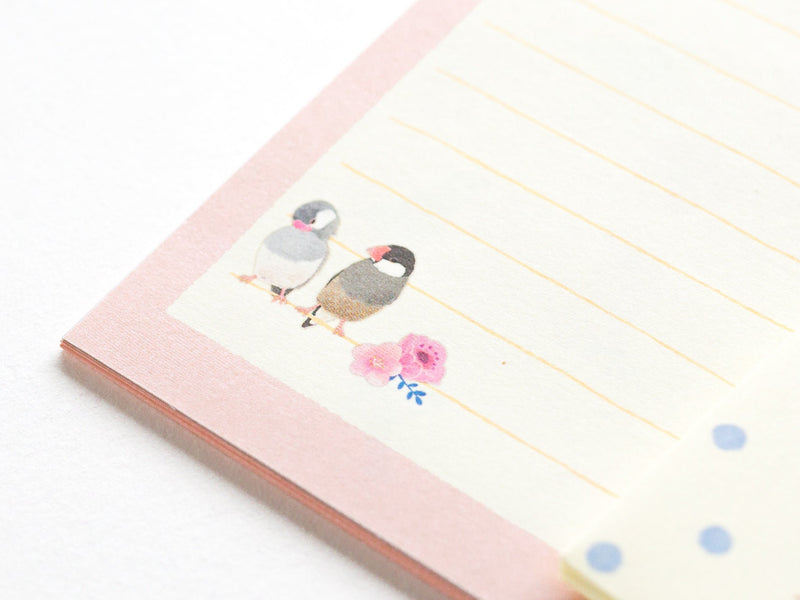 Mini letter set -Beaux Oiseaux -"Java sparrow"-