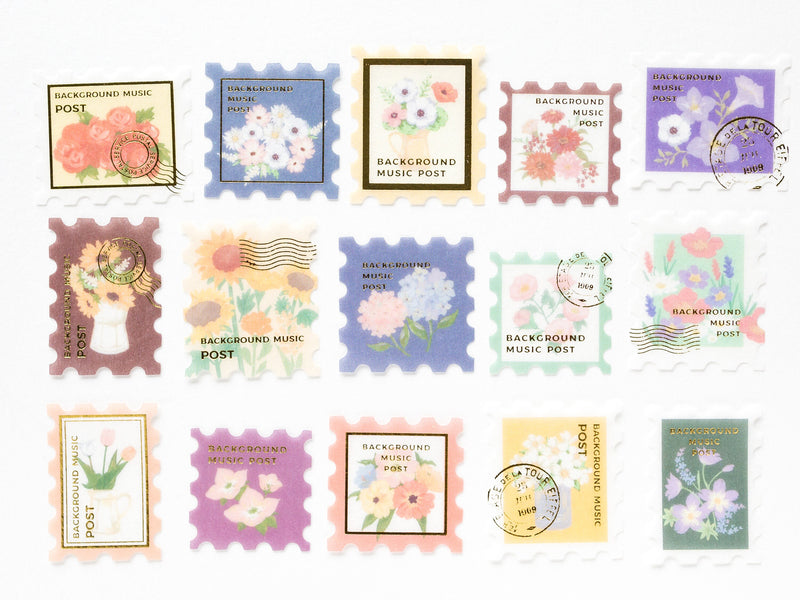 Flake stickers -postage stamp "flower"-