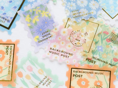 Washi flake stickers -postage stamp "Garden"-