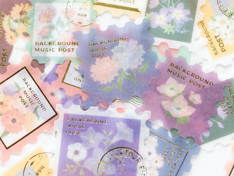 Flake stickers -postage stamp "flower"-
