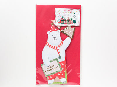Christmas card "Flags card -Polar bears-"