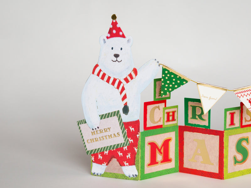 Christmas card "Flags card -Polar bears-"