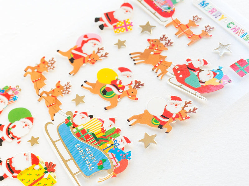 Christmas Paper Sticker -Santa Claus- / Christmas sticker / Holiday season sticker / Active corporation /