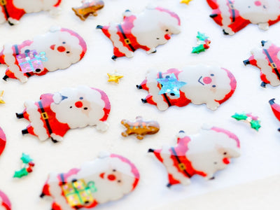Christmas 3D gel Sticker -chubby Santa Claus-