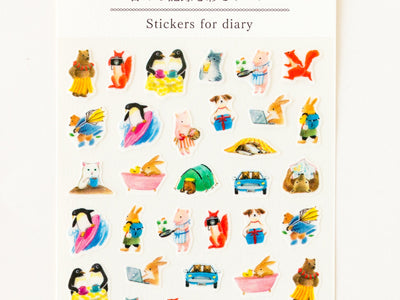 Diary Sticker -Animal's daily life-