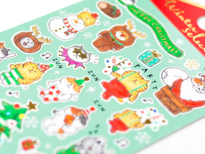 Christmas sticker / Winter selection -Christmas party cats-
