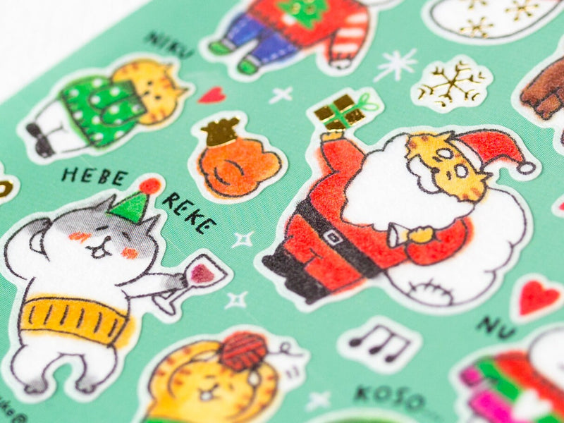 Christmas sticker / Winter selection -Christmas party cats-